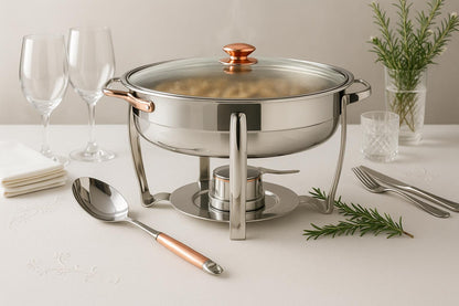 Denmark 8-Piece 4-Quart Stainless Steel Round Chafing Dish