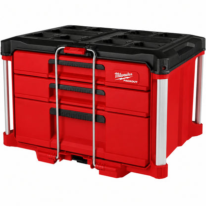 Milwaukee PACKOUT 22 in Modular 3 Drawer Tool Box with Metal Reinforced Corners 48 22 8443