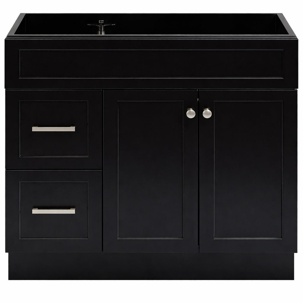 ARIEL Hamlet 36 in. W x 21.5 in. D x 34.5 in. H Freestanding Bath Vanity Cabinet without Top in Black