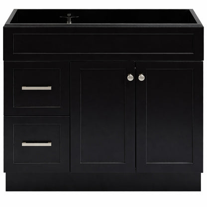 ARIEL Hamlet 36 in. W x 21.5 in. D x 34.5 in. H Freestanding Bath Vanity Cabinet without Top in Black