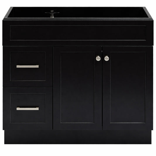 ARIEL Hamlet 36 in. W x 21.5 in. D x 34.5 in. H Freestanding Bath Vanity Cabinet without Top in Black