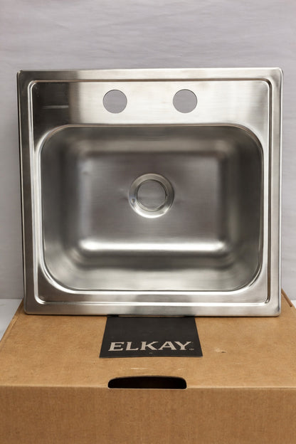 Elkay 15 In Drop In Single Bowl 20 Gauge Durable Satin Stainless Steel Kitchen Sink Kit W Faucet