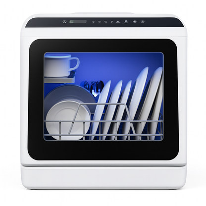 16.5 in. Countertop Dishwasher in White with 3-Cycles, 6-Modes, 4-Place Settings Capacity, 40 dBA