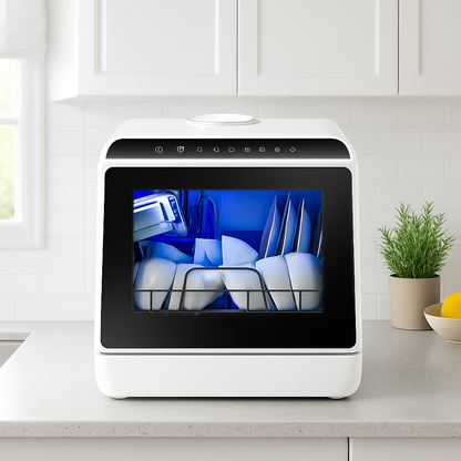 16.5 in. Countertop Dishwasher in White with 3-Cycles, 6-Modes, 4-Place Settings Capacity, 40 dBA