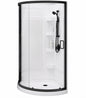 MAAX Cyrene 34 in W x 34 in x 76 in Corner Acrylic Center Drain Shower Stall Kit in White with Clear glass in Matte Black