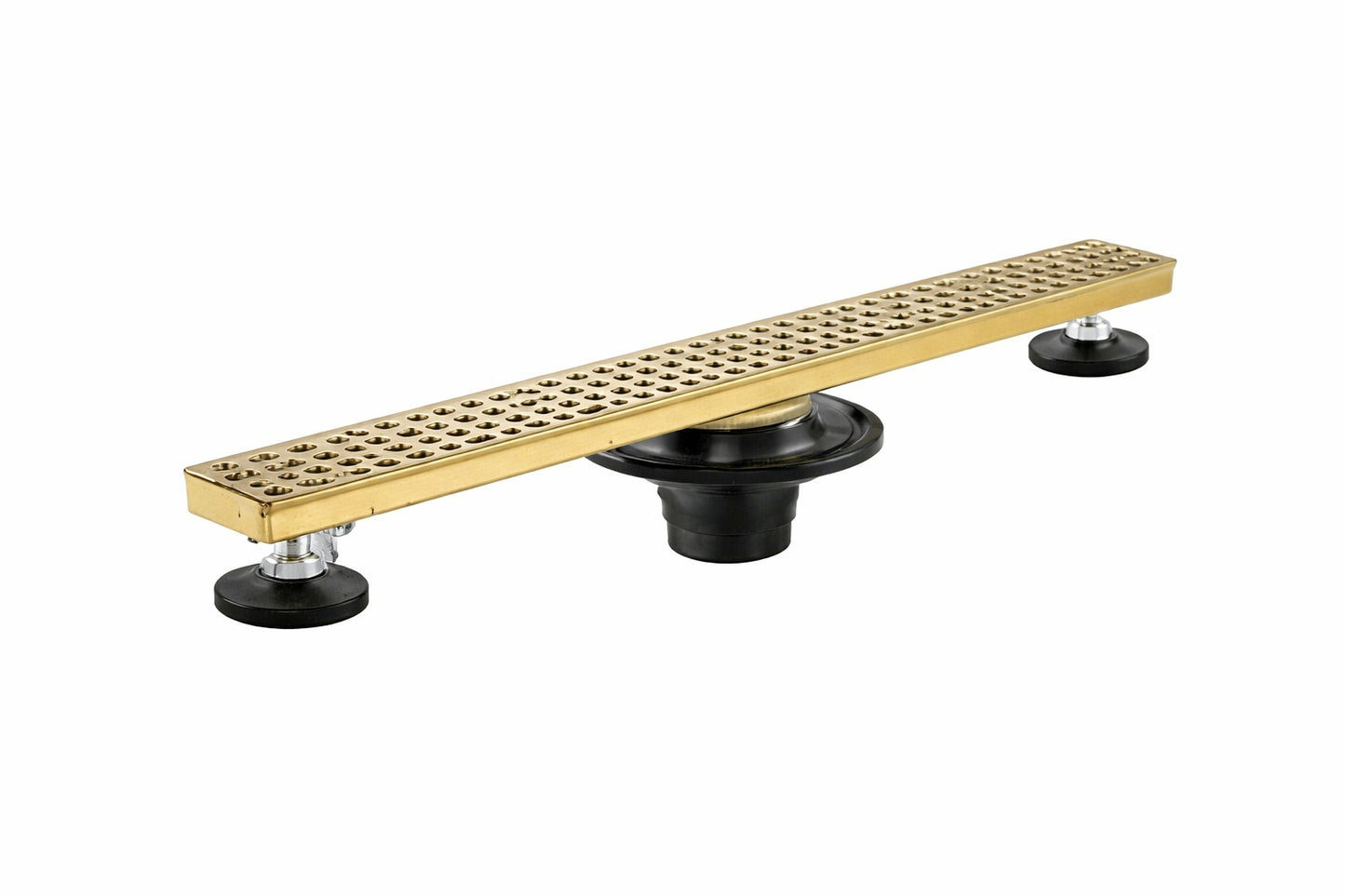 Tahanbath 24 in. Square Shower Drain w/ Flange, Brushed Gold