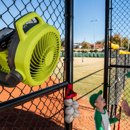 RYOBI ONE 18V Cordless Hybrid WHISPER SERIES 7 1 2 in Fan with 2 0 Ah Battery and Charger Kit PCL811B PSK005