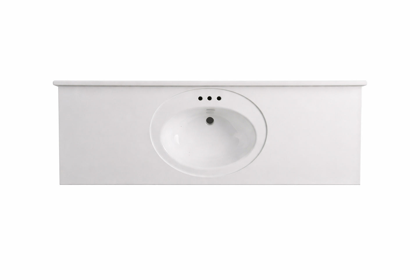 Glacier Bay 61 in. x 22 in. White Cultured Marble Vanity Top with Round Sink