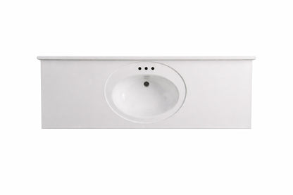Glacier Bay 61 in. x 22 in. White Cultured Marble Vanity Top with Round Sink