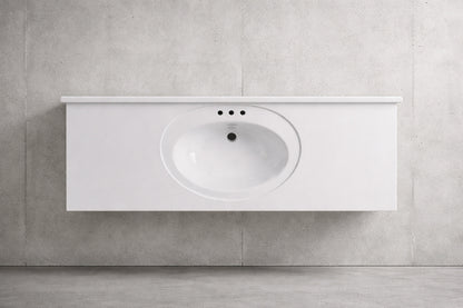 Glacier Bay 61 in. x 22 in. White Cultured Marble Vanity Top with Round Sink