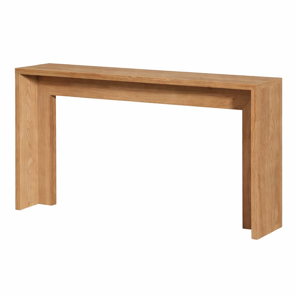 Turrella 55.1 in. Light Brown Rectangle Engineered Wood Console Table Entryway Table