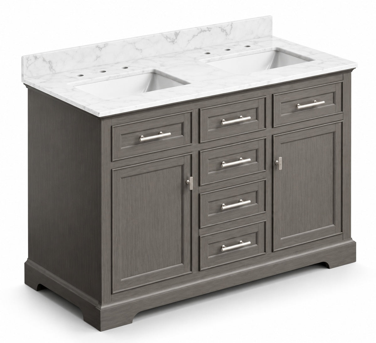 Wellfor 48-inch gray bathroom vanity