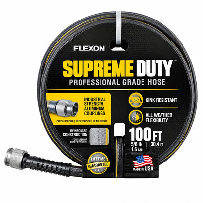 Flexon Supreme Duty 5 8 in Dia x 100 ft Contractor Grade Water Hose SD58100EC