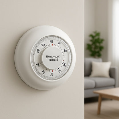 Round Non-Programmable Thermostat with 1H/1C Single Stage Heating and Cooling