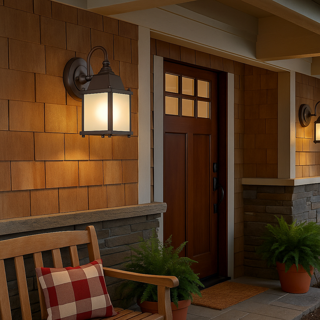 Hampton Bay 8 in. 1-Light Oil-Rubbed Bronze Dusk to Dawn Outdoor Wall Mount Lantern Sconce