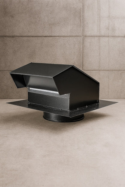 7 in. Goose Neck Vent Roof Cap in Black GNV7BL