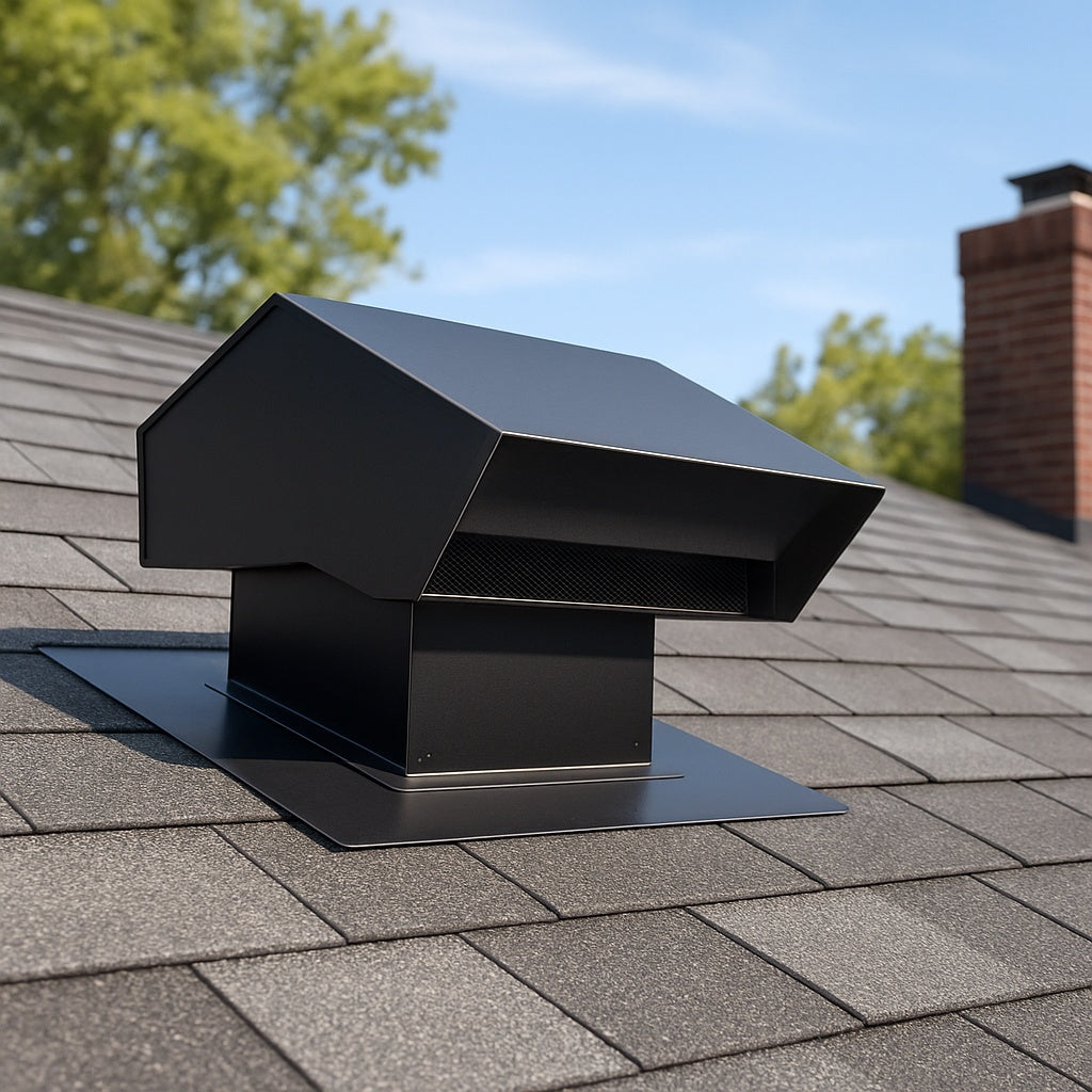 7 in. Goose Neck Vent Roof Cap in Black GNV7BL