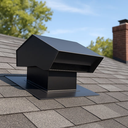 7 in. Goose Neck Vent Roof Cap in Black GNV7BL