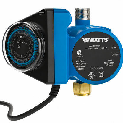 Watts Hot Water Recirculation System heat H2O 24 Hr Programmable Timer