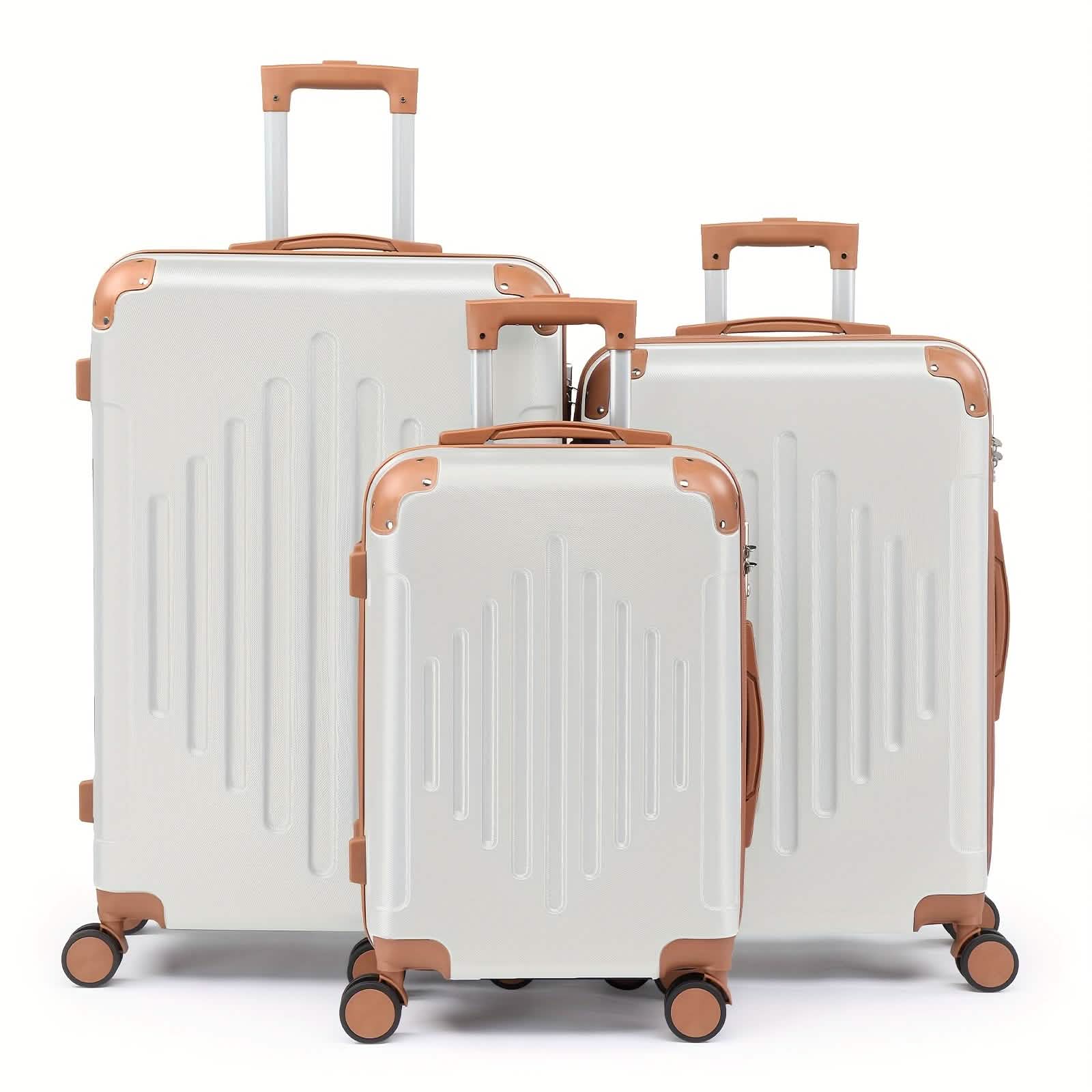 3-Piece Hard Shell Luggage Set with TSA Lock – 20/24/28 Inch 360° Spin ...
