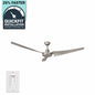 Hampton Bay Industrial 60 in Indoor Outdoor Brushed Steel Ceiling Fan with Wall Control Downrod and Powerful Reversible Motor