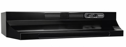 Broan NuTone RL6200 Series 30 in Ductless Under Cabinet Range Hood with Light in Black RL6230BL