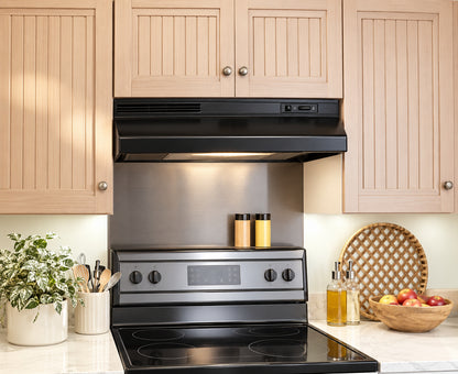 Broan NuTone RL6200 Series 30 in Ductless Under Cabinet Range Hood with Light in Black RL6230BL