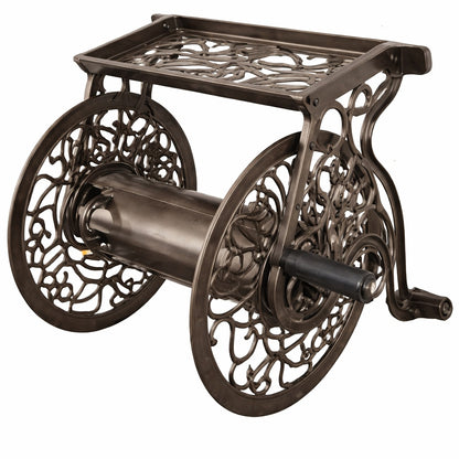 Hampton Bay 125 ft Aluminum Decorative Garden Hose Wall Mounted Reel