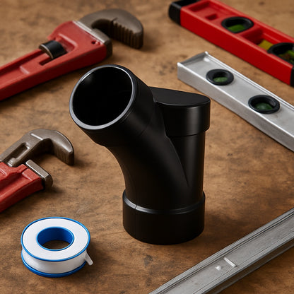 Pipe 4 in. x 3 in. ABS DWV All Hub Long Turn Tee Wye ABS005021800HD