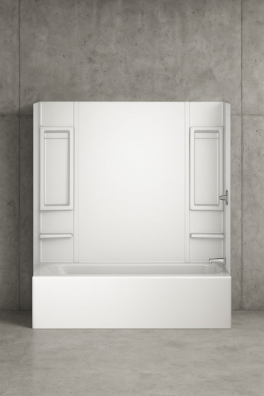 Galiant 60 in. W x 80 in. H Five Piece Glue Up Composite Bathtub or Shower Surrounds in High Gloss White