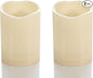 CANDLE CHOICE Waterproof Outdoor Battery Operated Flameless Candles with Timer Flickering Plastic Resin Electric LED Pillar Lights for Lantern Patio Garden Wedding Party Decorations 3x4 Inches 2 Pack