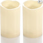 CANDLE CHOICE Waterproof Outdoor Battery Operated Flameless Candles with Timer Flickering Plastic Resin Electric LED Pillar Lights for Lantern Patio Garden Wedding Party Decorations 3x5 Inches 2 Pack