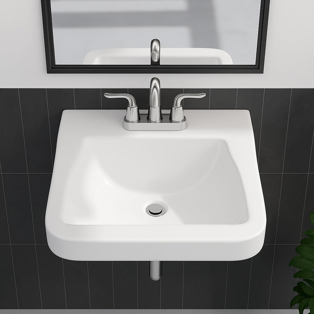 Aragon 19 in Rectangular Vitreous China Bathroom Sink in White