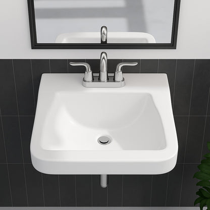 Aragon 19 in Rectangular Vitreous China Bathroom Sink in White