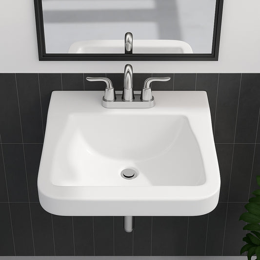Aragon 19 in Rectangular Vitreous China Bathroom Sink in White