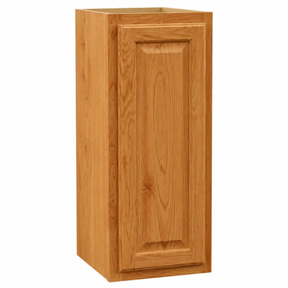 Hampton Bay Hampton 12 in W x 12 in D x 30 in H Assembled Wall Kitchen Cabinet in Medium Oak KW1230 MO