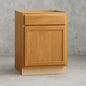 Hampton 24 in. W x 24 in. D x 34.5 in. H Assembled Base Kitchen Cabinet in Medium Oak with Drawer Glides