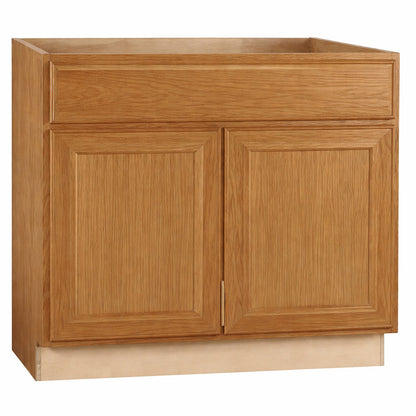 Hampton Bay Hampton 36 in W x 24 in D x 34 5 in H Assembled Base Cabinet in Medium Oak