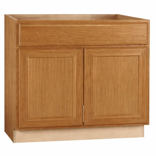 Hampton Bay Hampton 36 in W x 24 in D x 34 5 in H Assembled Base Cabinet in Medium Oak