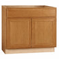 Hampton Bay Hampton 36 in W x 24 in D x 34 5 in H Assembled Base Cabinet in Medium Oak