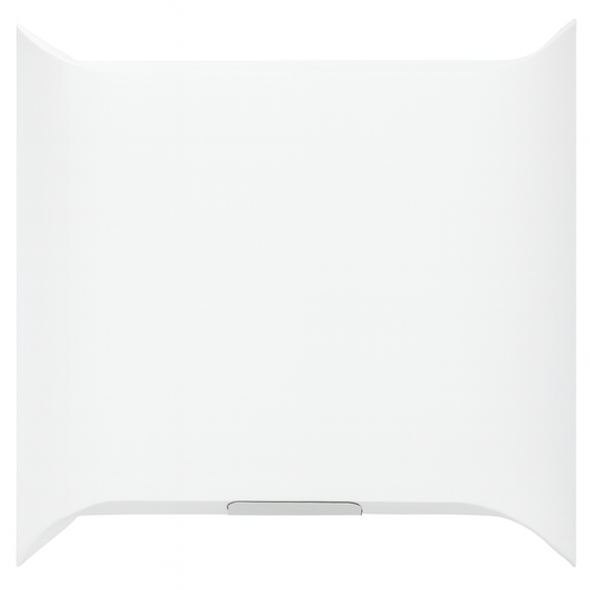 MUSTEE Durawall 30 in x 60 in x 58 in 3 Piece Easy Up Adhesive Alcove Bath Tub Surround in White