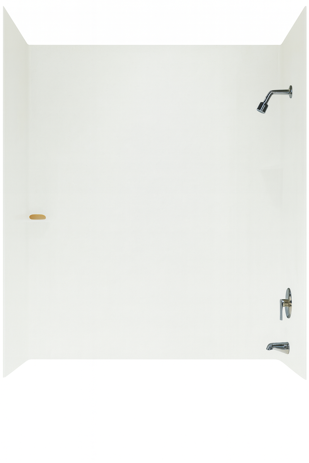 MUSTEE Durawall 30 in x 60 in x 58 in 3 Piece Easy Up Adhesive Alcove Bath Tub Surround in White