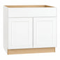 Hampton Bay Hampton 36 in W x 24 in D x 34 5 in H Assembled Base Kitchen Cabinet in Satin White KB36 SW