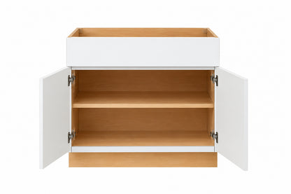 Hampton Bay Hampton 36 in W x 24 in D x 34 5 in H Assembled Base Kitchen Cabinet in Satin White KB36 SW