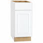 Hampton Bay Hampton 15 in W x 24 in D x 34 5 in H Assembled Base Kitchen Cabinet in Satin White KB15 SW