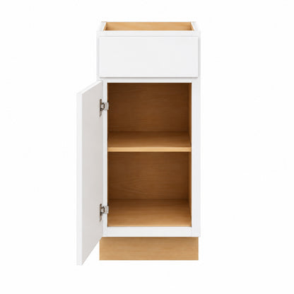 Hampton Bay Hampton 15 in W x 24 in D x 34 5 in H Assembled Base Kitchen Cabinet in Satin White KB15 SW