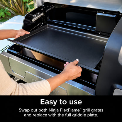 NINJA FlexFlame Premium Full Size Griddle Plate with Grease Drain Rust Resistant Direct Even Heat Upgrade for FlexFlame XSKFULGRIDLE
