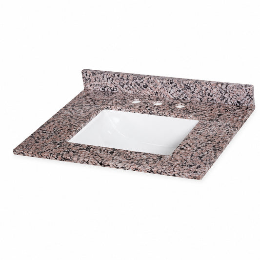 Home Decorators Collection 31 in W x 22 in D Marble White Rectangular Single Sink Vanity Top in Capri