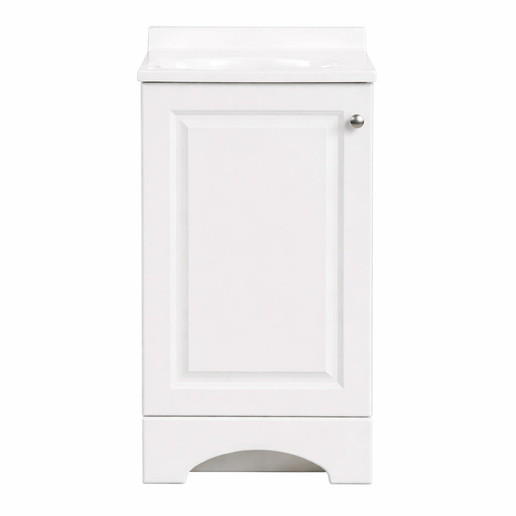 Glacier Bay 19 In Single Sink White Bath Vanity With White Cultured Marble Top Assembled