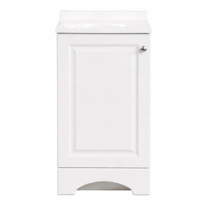 Glacier Bay 19 In Single Sink White Bath Vanity With White Cultured Marble Top Assembled